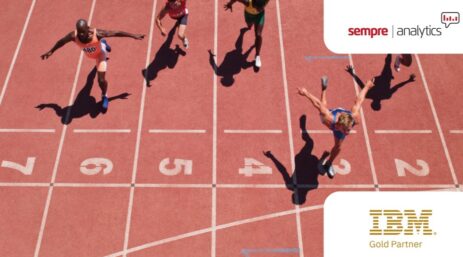 Five athletes race to the finish line