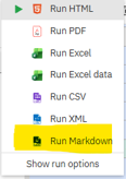 Cognos analytics 12.1.3 Markdown Output
